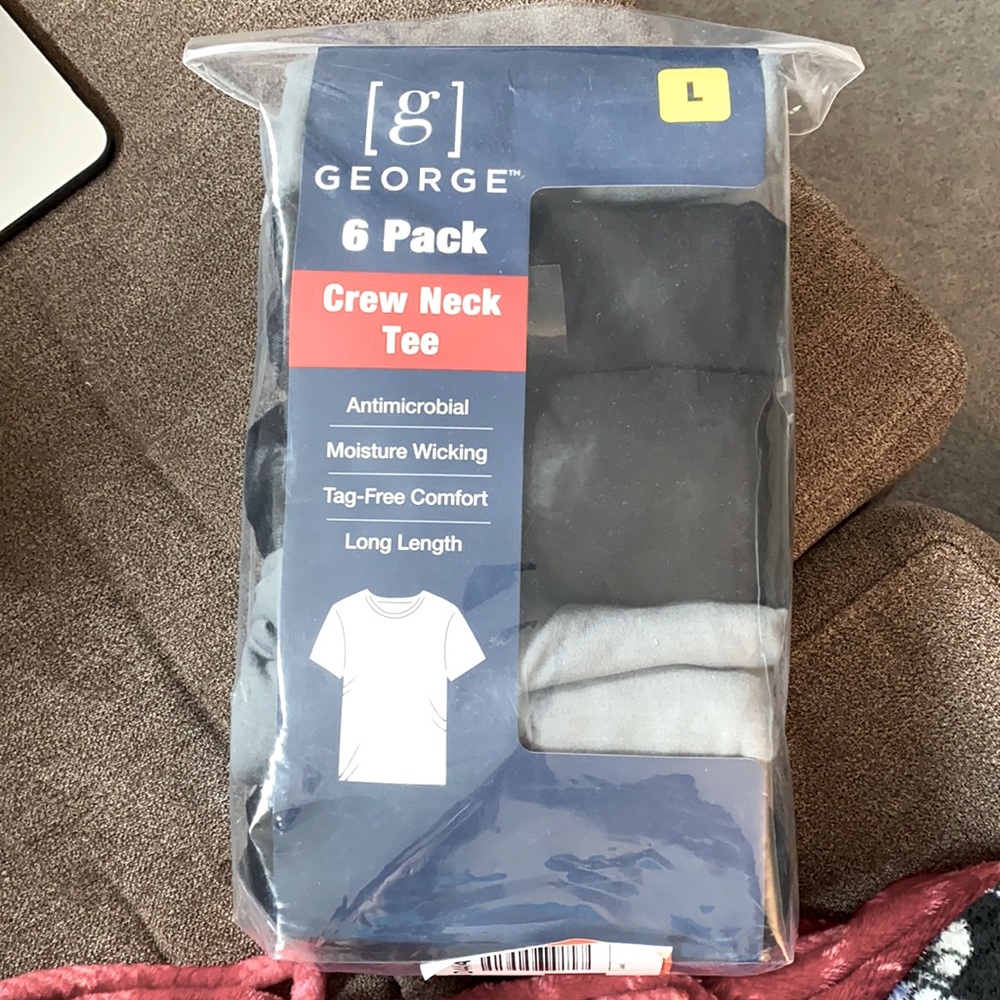 6 Pack Crew Neck Tees undershirt cotton